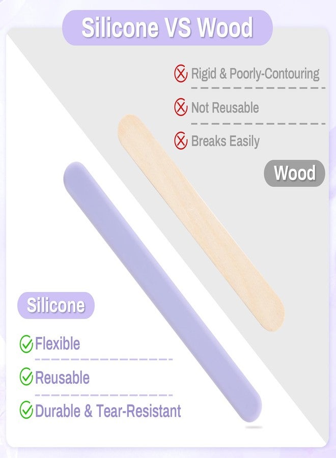RAQEHO 3 Reusable Silicone Wax Spatula - Non-stick Wax Applicator Stir Sticks for Face Arm Hair Removal Waxing Accessories Removal Products Esthetician Supplies Professional For Home Beauty Salon Use. - Image 4
